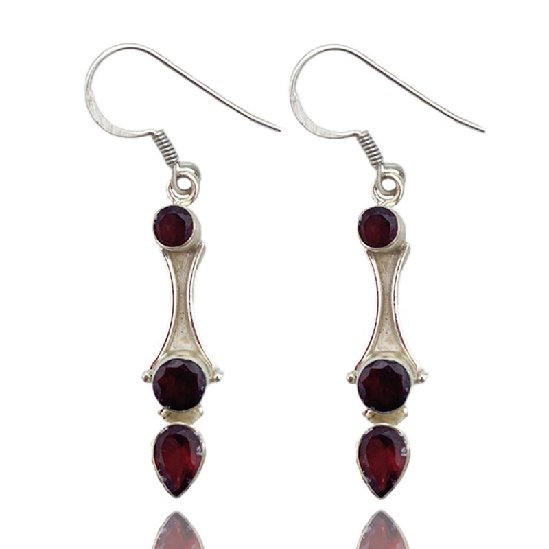 Boucles d'oreilles en grenat