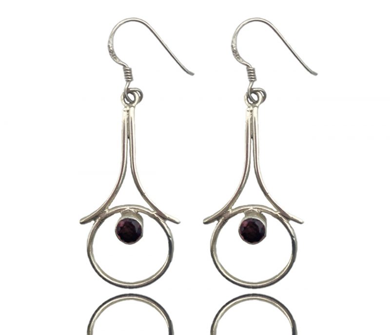 Boucles d'oreille Grenat