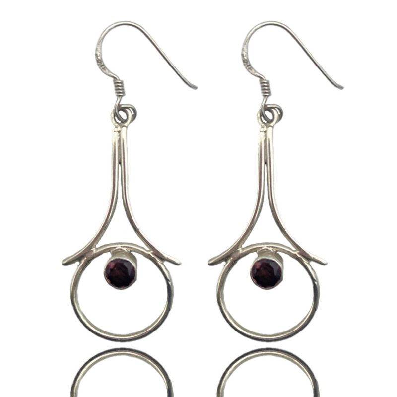 Boucles d'oreille Grenat