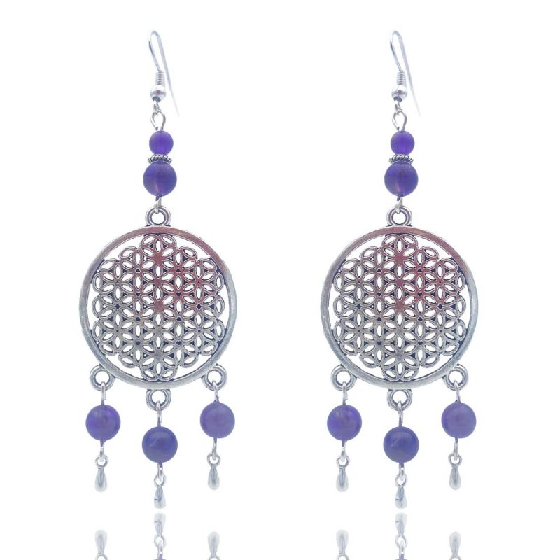 Boucles d'oreilles fleur de vie