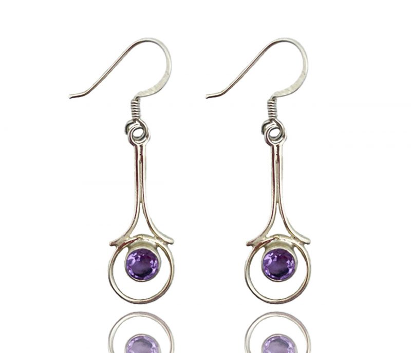 améthyste boucles d'oreille femme