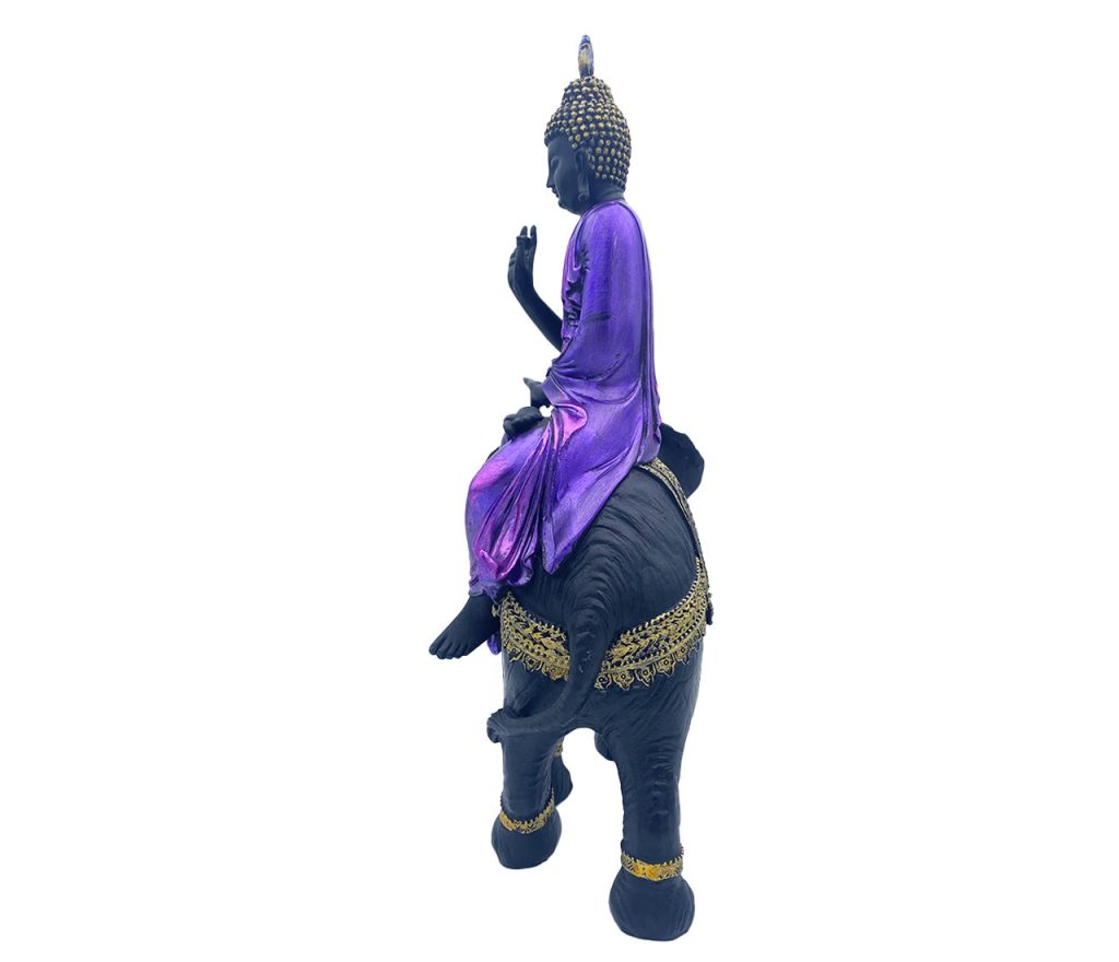 Statuette Bouddha Dormant Sur éléphant - Déco Zen Et Porte-bonheur - 9.5cm