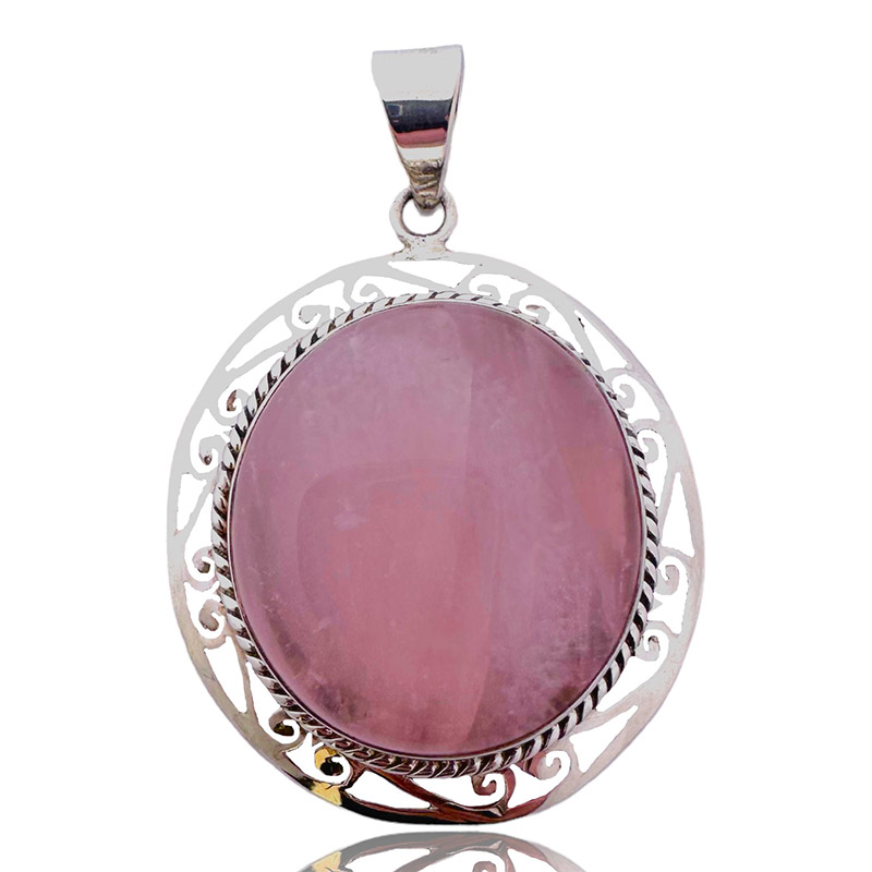 Pendentif en quartz rose