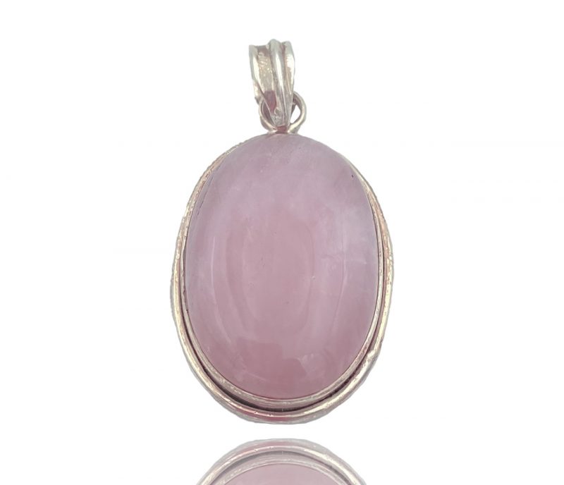 Pendentif en quartz rose et argent