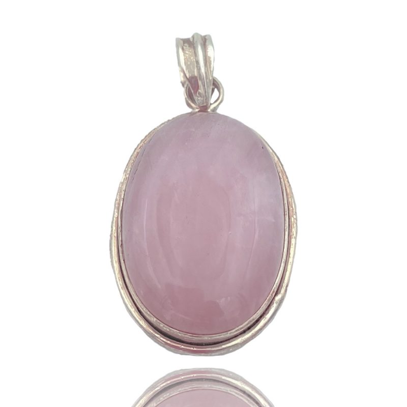 Pendentif en quartz rose et argent
