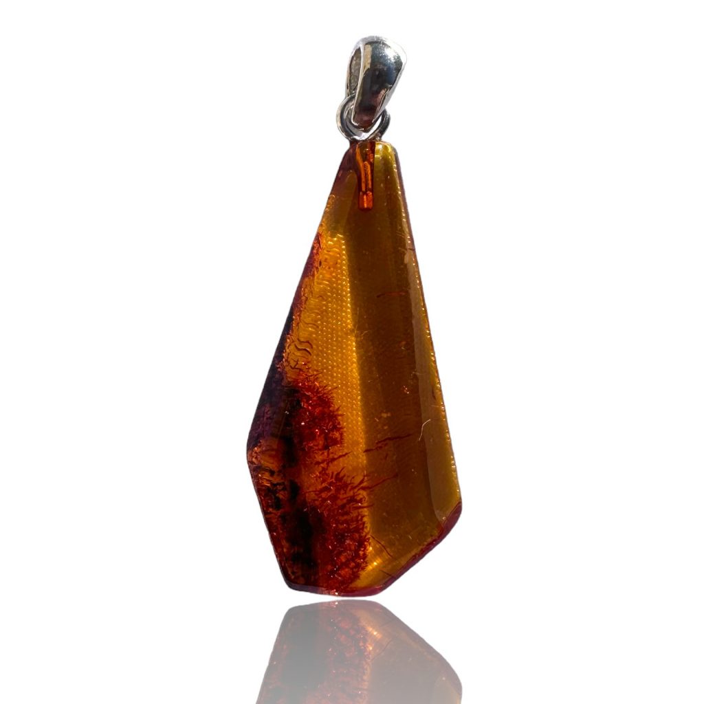 Orecchini Pendenti In Ambra Baltica E Argento 925 – Pietre Naturali Color Cognac, Donna